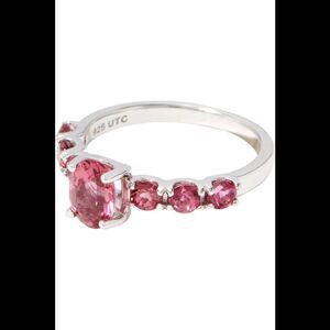 Generation Gems Oval Cut 7-Stone Ring Sterling Silver Pink Tourmaline